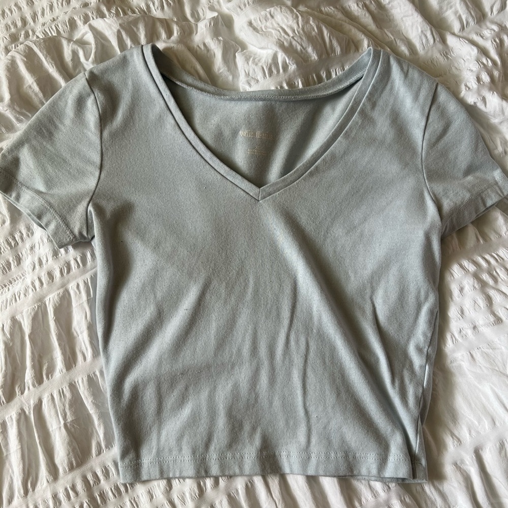 baby blue cropped tee